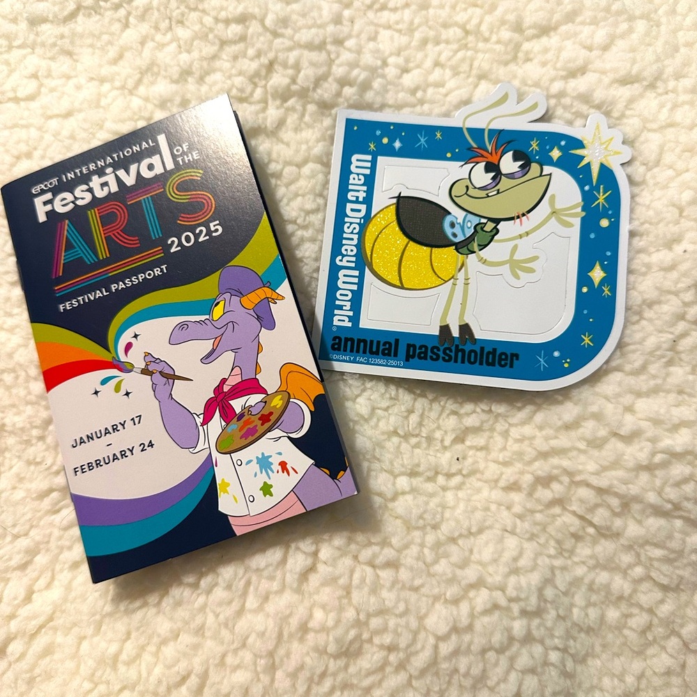 Disney EPCOT 2025 Figment Festival Passport and NEW Annual Passholder Magnet
